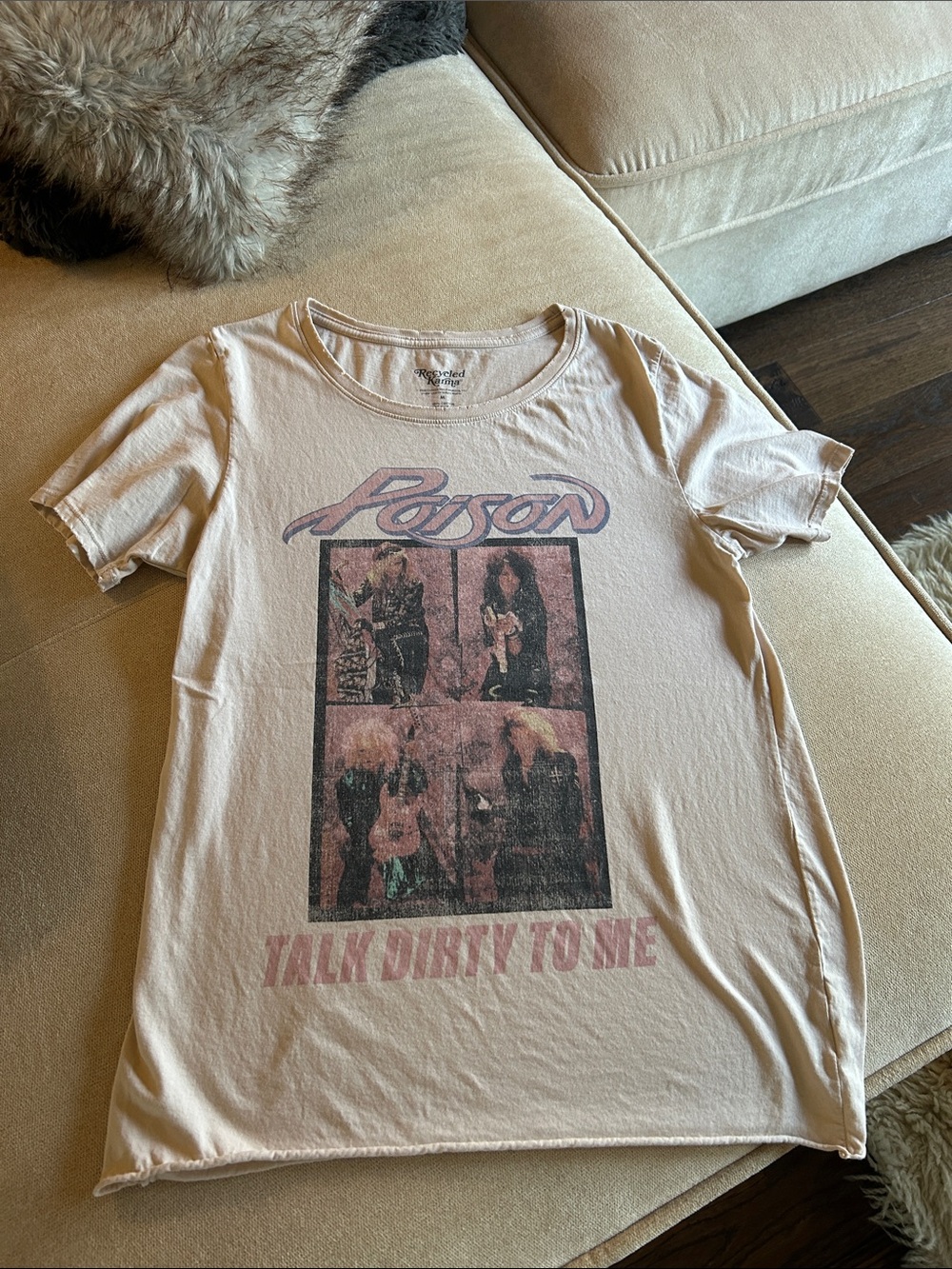 Karma Recycled Graphic Tee - Cream with Black Print